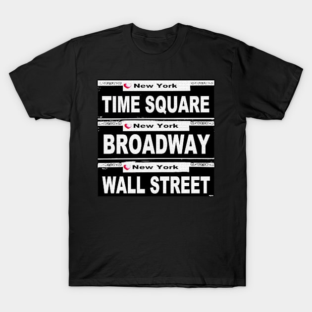 NEW YORK Street Sign Scenes of New York T-Shirt by Overthetopsm